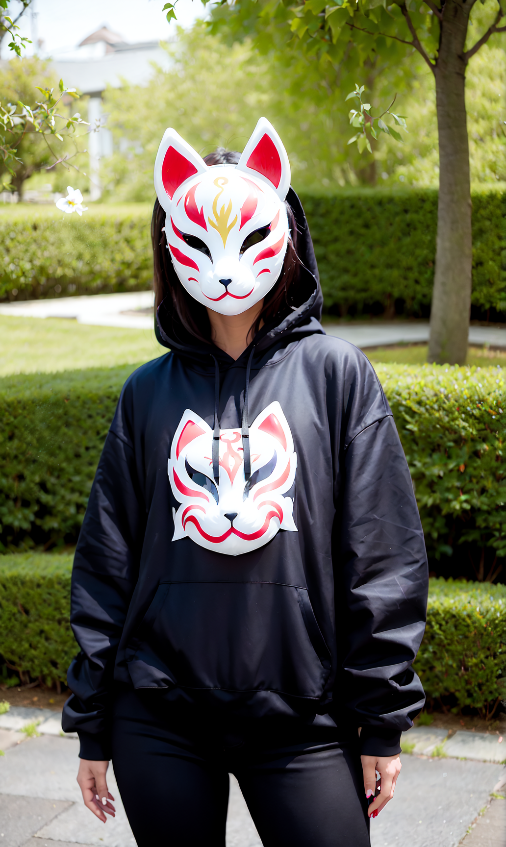 19899-2955372905-kitsunemask  a person wearing a kitsunemask on face,  in techwear jacket and jeans, in a garden with beautiful flowers, long hai.png